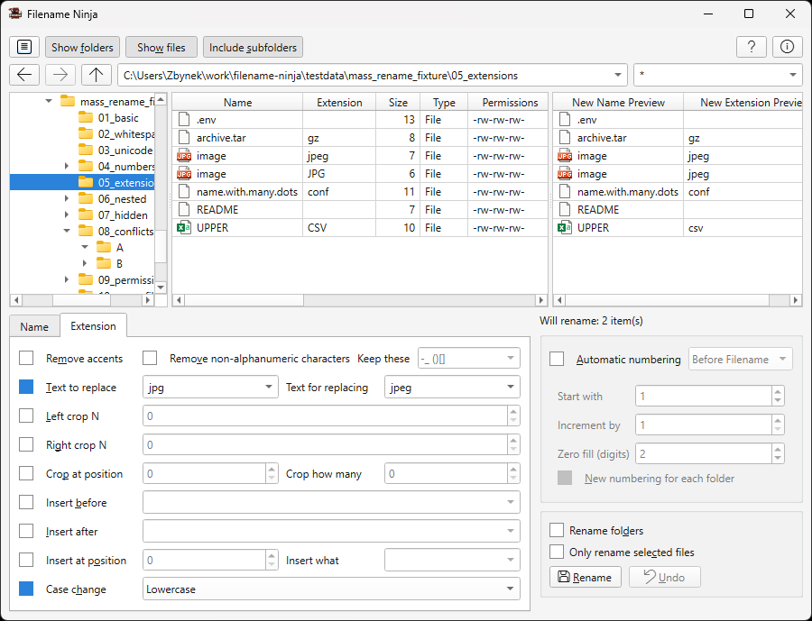 Extension tab standardization workflow