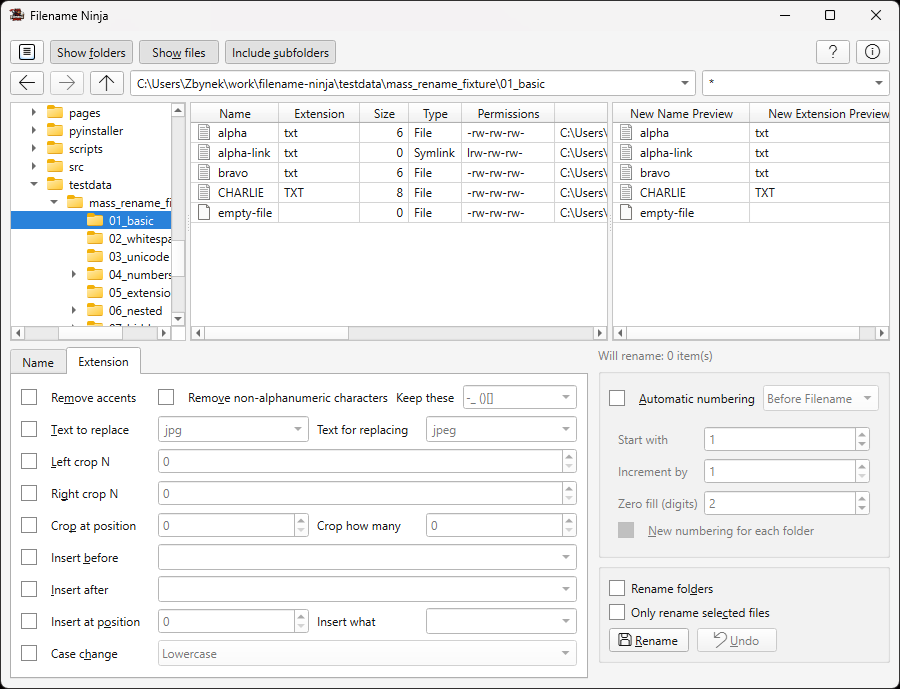 Navigation bar and file mask usage